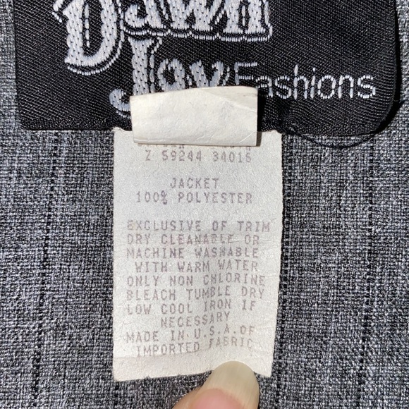 DAWN JOY fashions pinstripe blazer jacket tailored fit grey with black size 7/8 - Picture 8 of 12